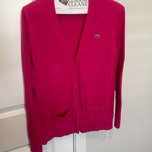 Deep pink Lacoste cardigan